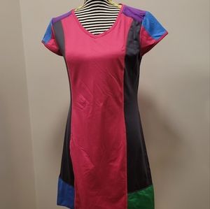 Title Nine Multi-Colored V-Neck Tennis Golf Active Dress